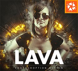 极品PS动作－火山喷发：Lava Photoshop Action